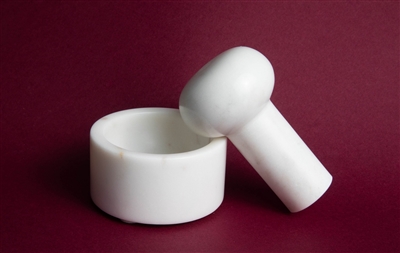 Marble Mortar & Pestle -ST - White