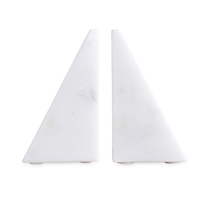Set of 2 Marble Bookends - White - Imagen 5