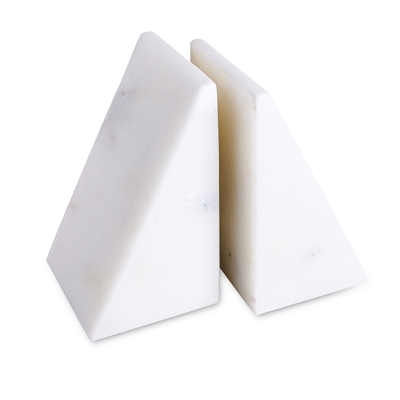 Set of 2 Marble Bookends - White - Imagen 6