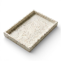 Lg. Terrazzo Rect. Tank Tray 14" x 10"-ST - White