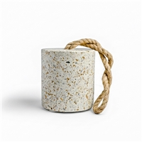 Terrazzo Door Stopper w/ Jute - White/Beige
