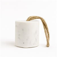 White Marble Door Stopper w/ Jute - White
