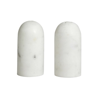White Marble Salt & Pepper Shakers-ST - White