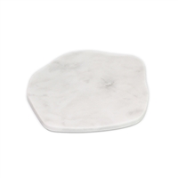 Sm. White Marble Organic Shaped Plate 6”Dia - White