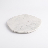 Med. White Marble Organic Shaped Plate 9”Dia - White