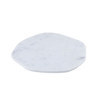 Lg. White Marble Organic Shaped Plate 12”Dia - White