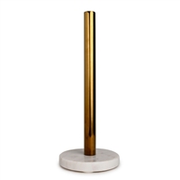 White Marble Paper Towel Holder - White/Gold