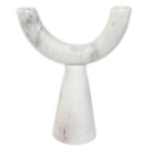 White Marble Taper Candle Holder-ST - White