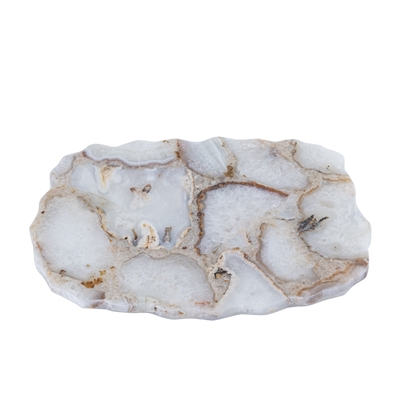 Med. White Agate Organic Platter - White - Imagen 2