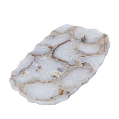 Med. White Agate Organic Platter - White - Imagen 3