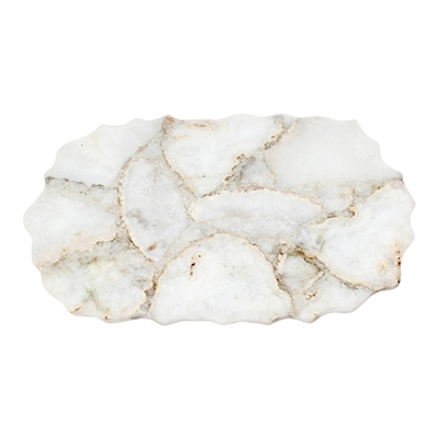 Med. White Agate Organic Platter - White - Imagen 4