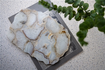 Med. White Agate Organic Platter - White - Imagen 6