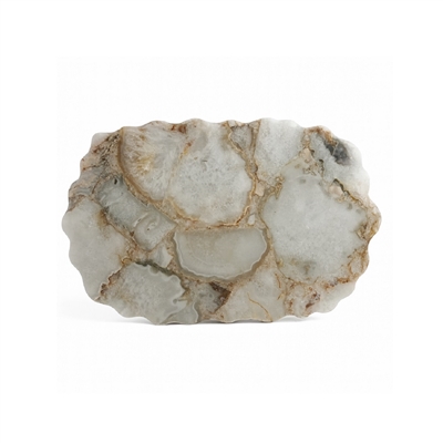 Lg. White Agate Organic Platter - White - Imagen 2