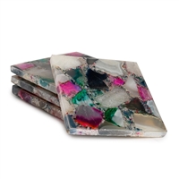 Set of 4 Mixed Agate Coasters-ST - Mixed