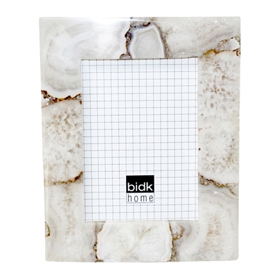 5"x7" White Agate Photo Frame - White