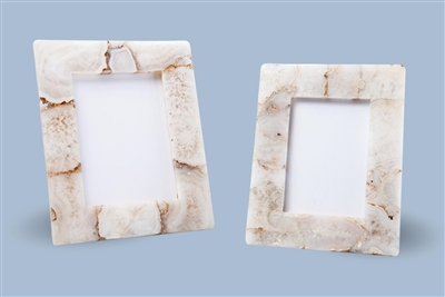 5"x7" White Agate Photo Frame - White - Imagen 2
