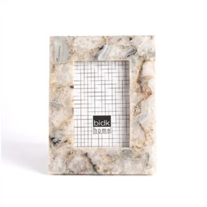 4"x6" White Agate Photo Frame - White