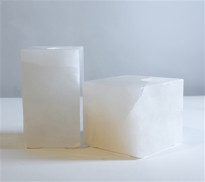 Tall Sq. Alabaster T-Lite Candle Holder- ST - White - Imagen 2
