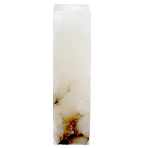 Extra Tall Sq Alabaster T-Lite Candle Holder-ST - White