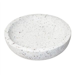 Med. White Terrazzo w/ Multi Colored Chips Bowl 10”Dia- A - White