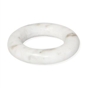 Sm. White Marble Round Disc 5.5”Dia -A - White