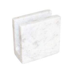 White Marble Napkin/Card Holder - White