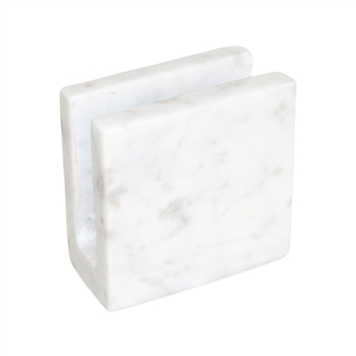 White Marble Napkin/Card Holder - White