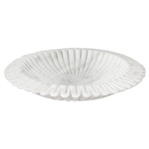 White Marble Lotus Bowl 13”Dia - White