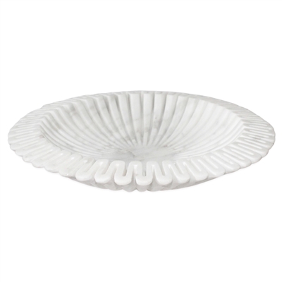 White Marble Lotus Bowl 13”Dia - White