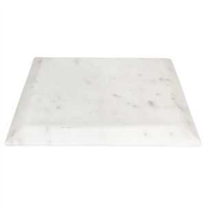 Med. White Marble Square Tray -ST - White
