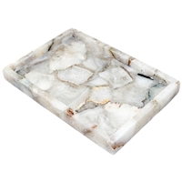 Lg. White Agate Tank Tray-ST - White