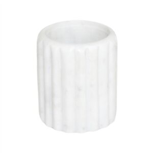 White Marble Holder w/ Grooving - White