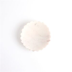White Marble Soap Dish w/ Grooving - White