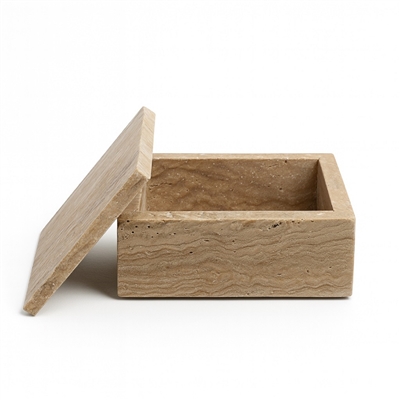 Travertine Rect. Box Lg 7"x5"x3" - Beige - Imagen 4