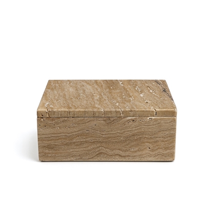 Travertine Rect. Box Lg 7"x5"x3" - Beige - Imagen 5