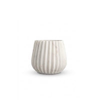White Marble Scalloped Vase - White