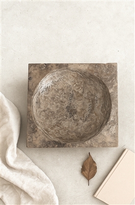 Grey Travertine Sq. Bowl Lg. - Grey - Grey - Imagen 3