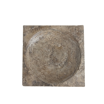 Grey Travertine Sq. Bowl Lg. - Grey - Grey - Imagen 4