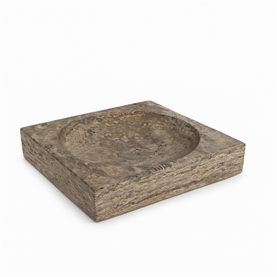 Grey Travertine Sq. Bowl Lg. - Grey - Grey - Imagen 5