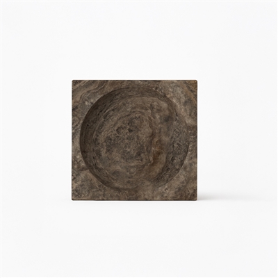 Grey Travertine Sq. Bowl Sm. - Grey - Grey - Imagen 4