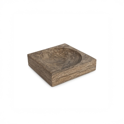 Grey Travertine Sq. Bowl Sm. - Grey - Grey - Imagen 5