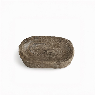 Grey Travertine Rough Organic Shaped Edged Bowl - Grey - Grey - Imagen 5