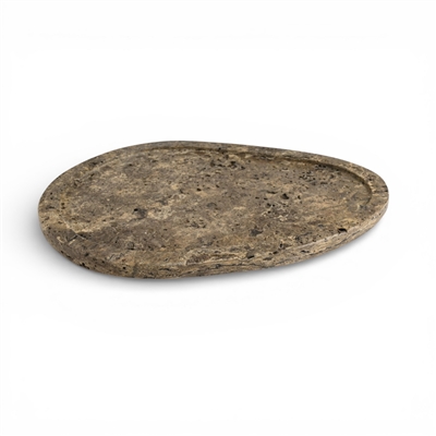 Grey Travertine Organic Shaped Platter - Grey - Grey - Imagen 3