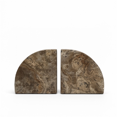 Grey Travertine Bookend Pair - Grey - Grey - Imagen 5