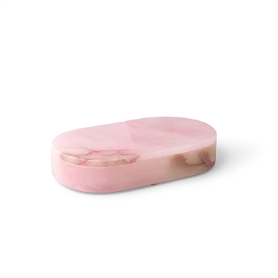 Pink Alabaster Oval Display Box Lg - Pink