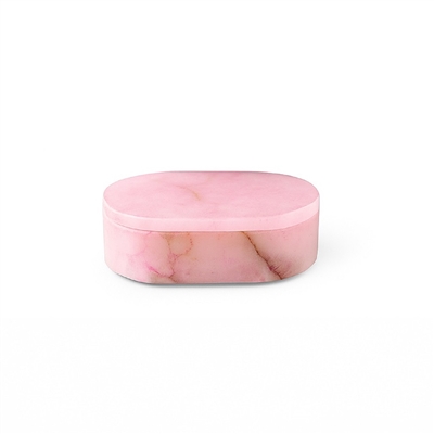 Pink Alabaster Oval Display Box Sm. - Pink