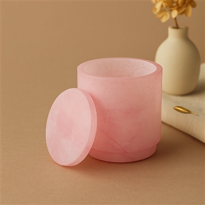 Pink Alabaster Canister W/Lid Med - Pink - Imagen 5