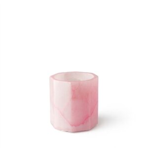 Pink Alabaster Octagonal Votive/Vase Sm - Pink