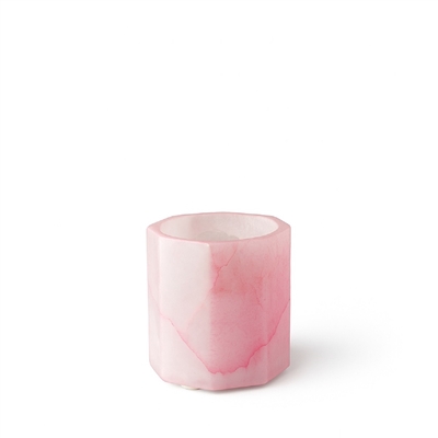 Pink Alabaster Octagonal Votive/Vase Sm - Pink