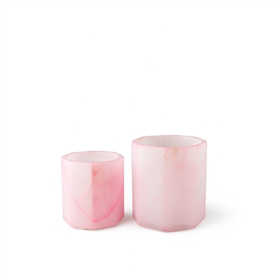 Pink Alabaster Octagonal Votive/Vase Sm - Pink - Imagen 3